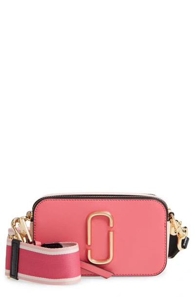 Shop The Marc Jacobs The Snapshot Leather Crossbody Bag In Dragon Fruit Multi