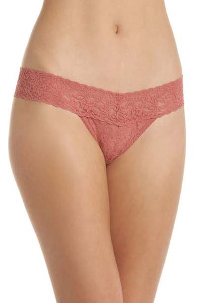 Shop Hanky Panky Signature Lace Low Rise Thong In Pink Sands