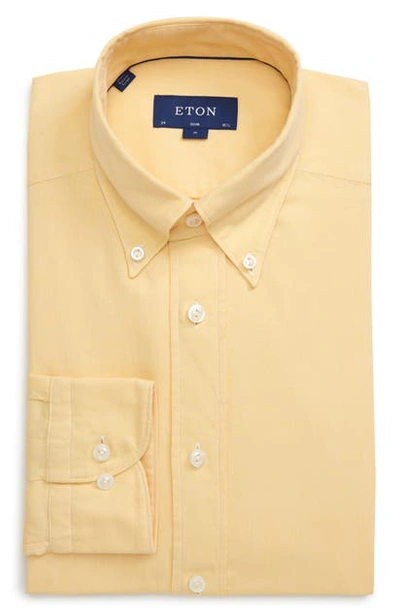 Shop Eton Soft Casual Line Slim Fit Oxford Shirt In Yellow