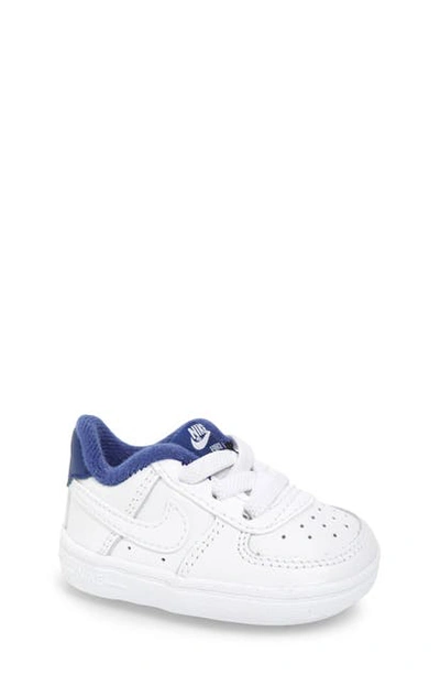Shop Nike Force 1 Sneaker In White/ White/ Royal Blue