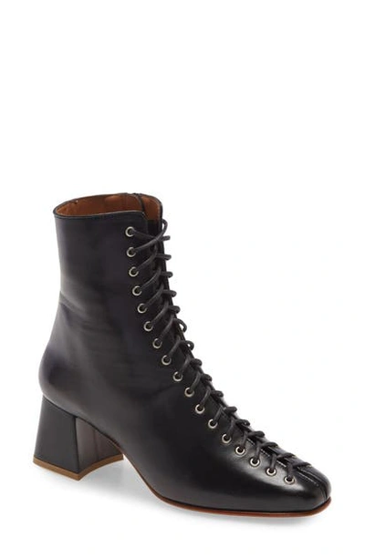 Shop By Far Becca Lace-up Bootie In Black