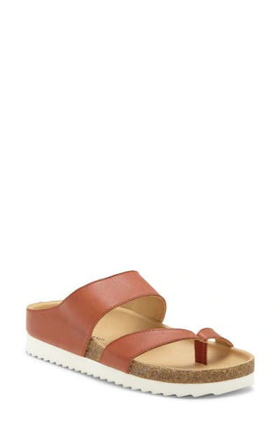 Shop Lucky Brand Harribel Slide Sandal In Sumac Leather