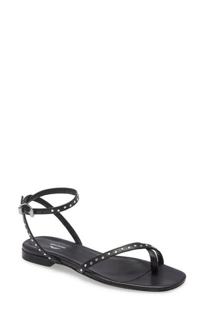 Shop Zadig & Voltaire Paros Crystal Embellished Ankle Strap Sandal In Noir