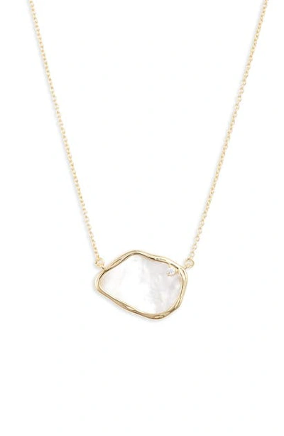 Shop Argento Vivo Mother-of-pearl Pendant Necklace In Gold
