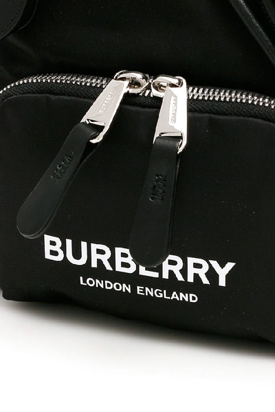 Shop Burberry Logo Printed Backpack In Black