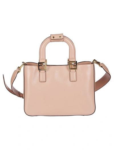 Shop Fendi Ff Small Top Handle Tote Bag In Pink