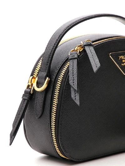 Shop Prada Odette Logo Shoulder Bag In Black