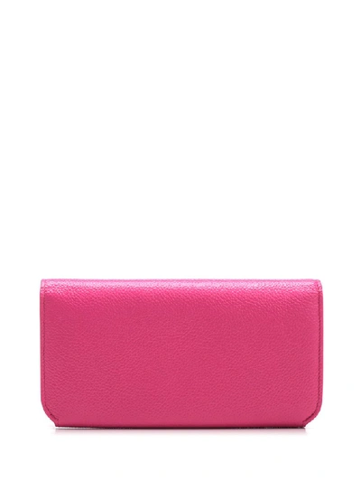 Shop Balenciaga Logo Wallet In Pink