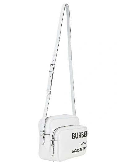 Shop Burberry Logo Shoulder Bag In White