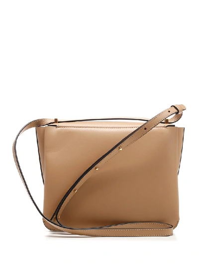 Shop Wandler Luna Arch Shoulder Bag In Beige