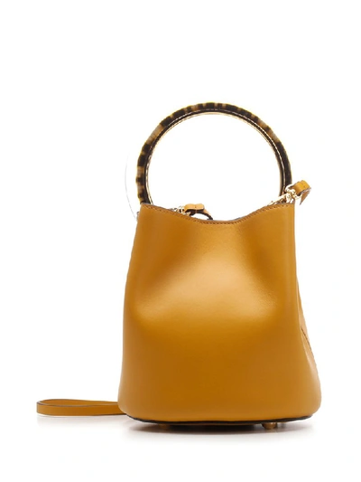 Shop Marni Pannier Top Handle Bucket Bag In Yellow