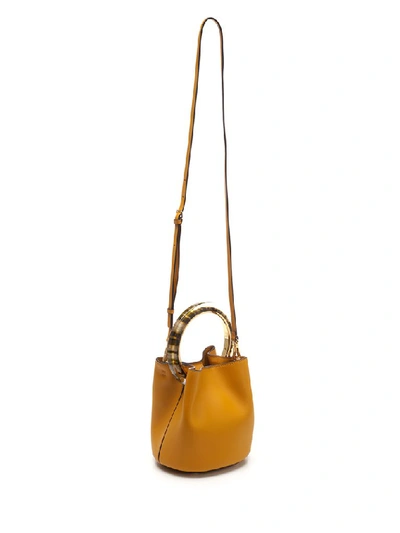 Shop Marni Pannier Top Handle Bucket Bag In Yellow