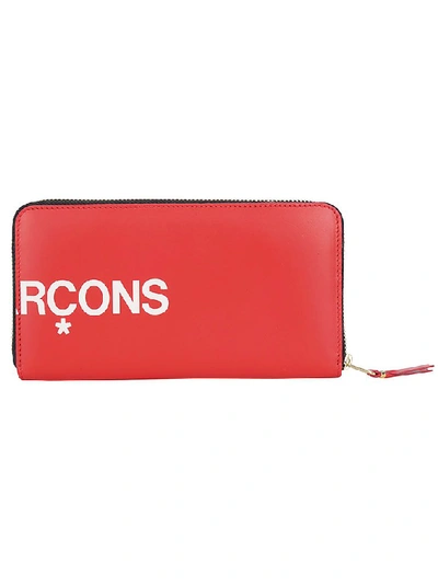 Shop Comme Des Garçons Wallet Logo Print Wallet In Red