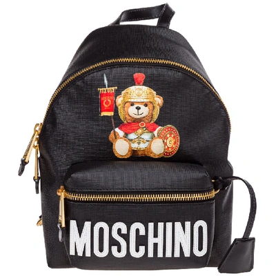 Shop Moschino Teddy Gladiator Backpack In Black