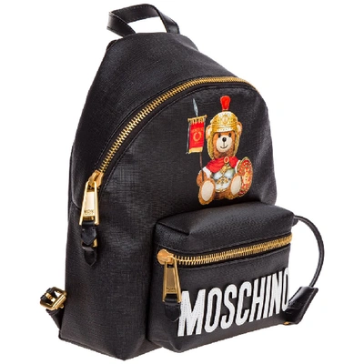 Shop Moschino Teddy Gladiator Backpack In Black