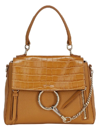 Shop Chloé Faye Small Tote Bag In Brown