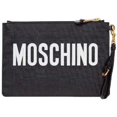 Shop Moschino Teddy Gladiator Clutch Bag In Black
