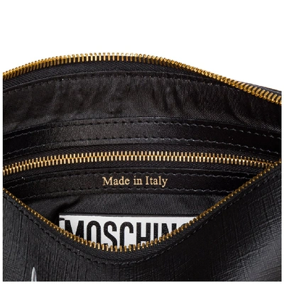 Shop Moschino Teddy Gladiator Clutch Bag In Black