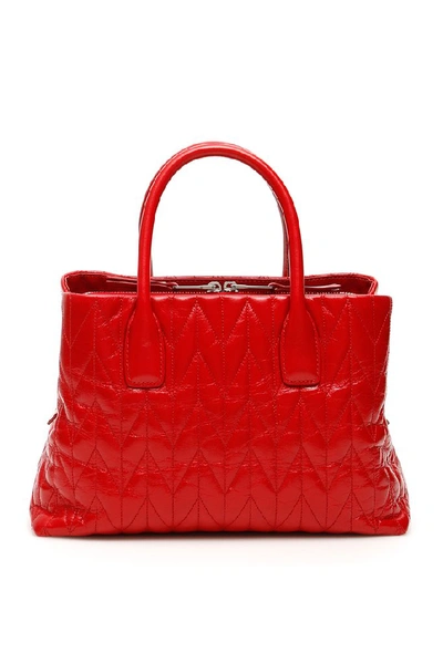Shop Miu Miu Quilted Tote Bag In Red