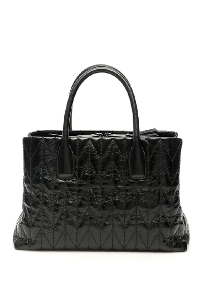 Shop Miu Miu Quilted Tote Bag In Black