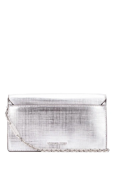 Shop Michael Michael Kors Grace Medium Envelope Clutch In Silver