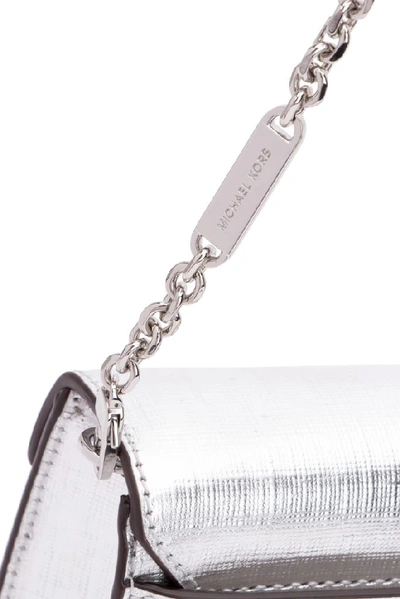 Shop Michael Michael Kors Grace Medium Envelope Clutch In Silver