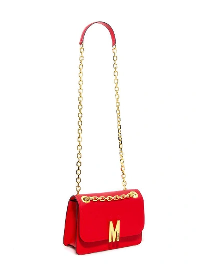 Shop Moschino M Logo Shoulder Bag In Red