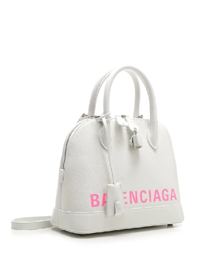 Shop Balenciaga Ville Logo Top Handle Tote Bag In White