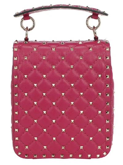 Shop Valentino Garavani Rockstud Spike Handbag In Red