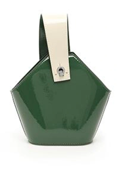Shop Danse Lente Mini Johnny Patent Bucket Bag In Green