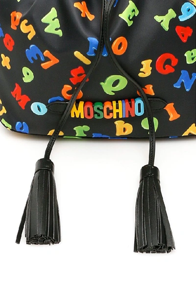 Shop Moschino Logo Satchel Bag In Black