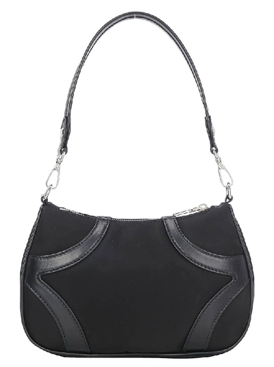 Shop Prada Logo Shoulder Bag In Black