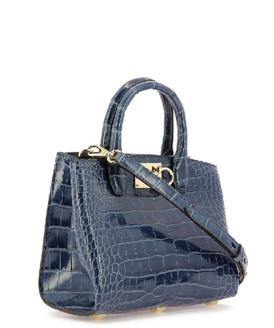 Shop Ferragamo Salvatore  The Studio Tote Bag In Blue