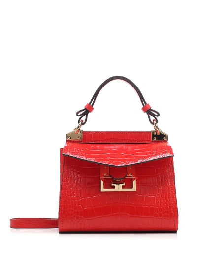 Shop Givenchy Mini Mystic Embossed Tote Bag In Red