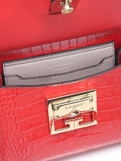 Shop Givenchy Mini Mystic Embossed Tote Bag In Red