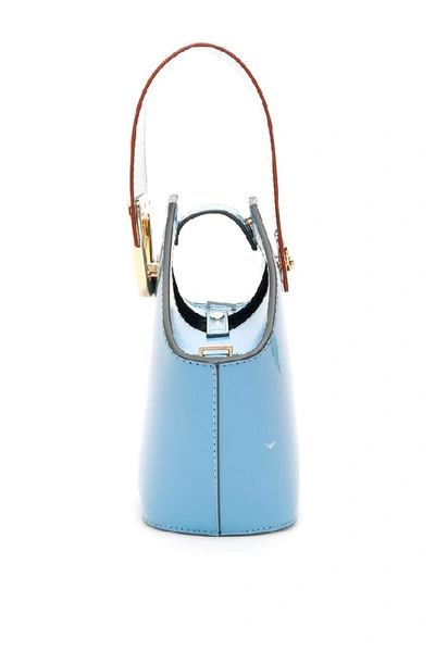 Shop Danse Lente Mini Johnny Patent Bucket Bag In Blue