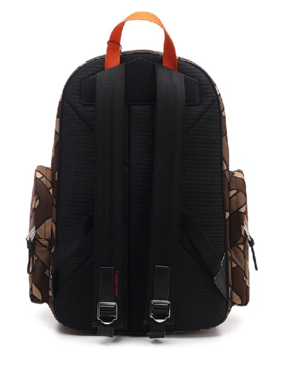 Shop Burberry All Over Monogram Print Backpack In Brown