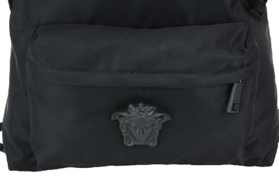 Shop Versace Palazzo Zip Around Backpack In Black