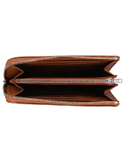 Shop Maison Margiela Zipped Continental Wallet In Brown