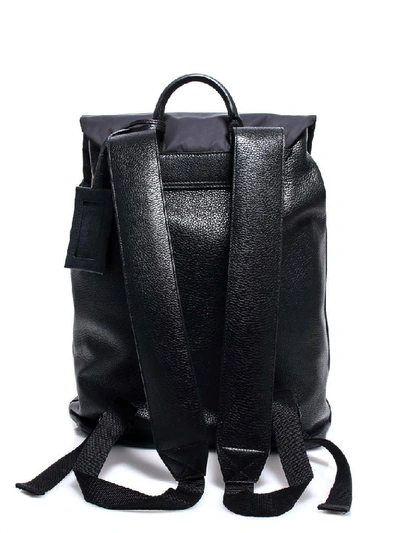 Shop Maison Margiela Logo Patch Zipped Backpack In Black