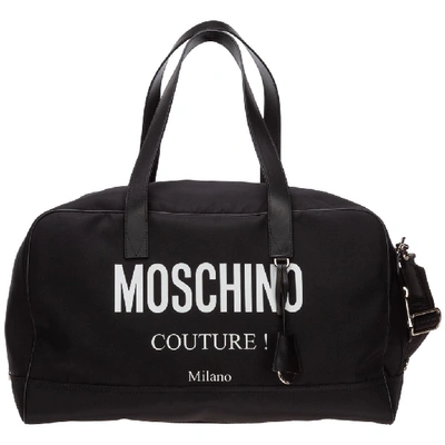 Shop Moschino Logo Duffle Bag In Black