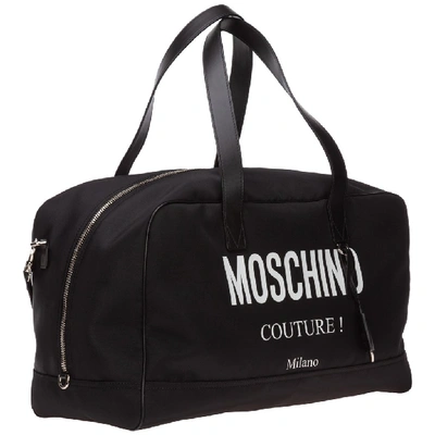 Shop Moschino Logo Duffle Bag In Black