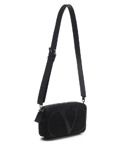 Shop Valentino Vlogo Crossbody Bag In Black