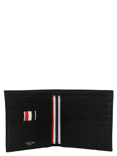 Shop Thom Browne Dolphin Print Bifold Wallet In Black