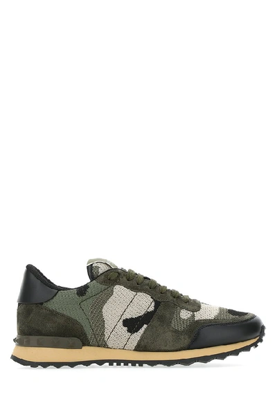 Shop Valentino Garavani Camouflage Rockrunner Sneakers In Multi