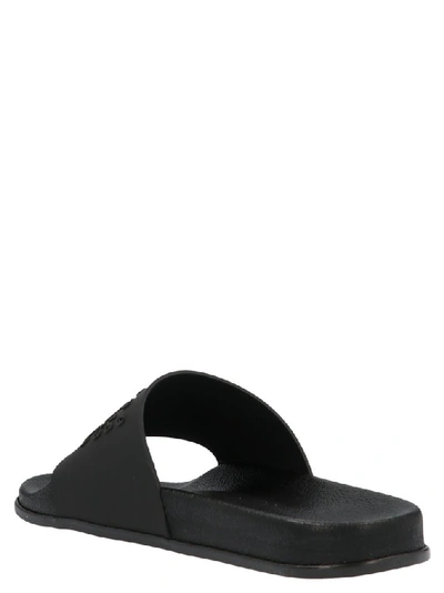 Shop Maison Margiela Logo Slides In Black