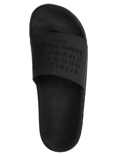 Shop Maison Margiela Logo Slides In Black