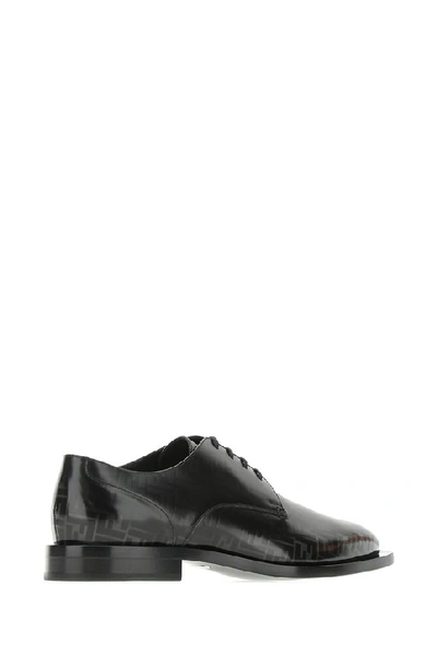 Shop Fendi Ff Printed Derby Shoes In Black