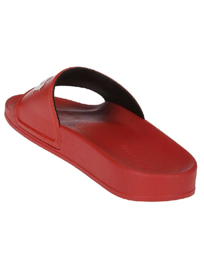 Shop Palm Angels Logo Slides In Red