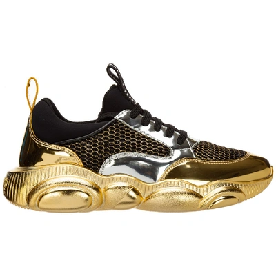 Shop Moschino Teddy Run Sneakers In Gold